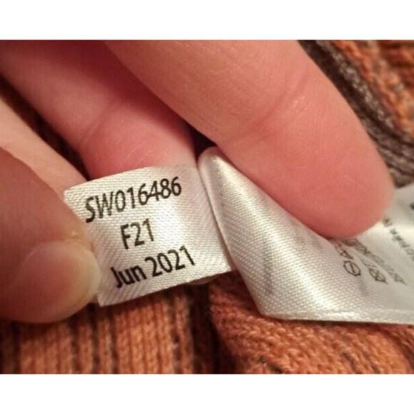 Smartwool Woman's Size L Orange/Gray V-Neck Long Sleeve Sweater Ribbed Stretch - Picture 11 of 11